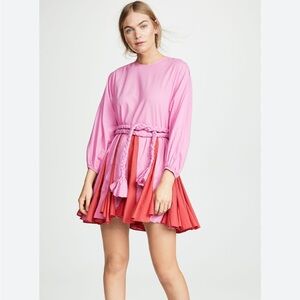 RHODE Pink and Red Skater Skirt